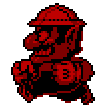 Our protagonist, made of 32 overlapping 8x8 sprites